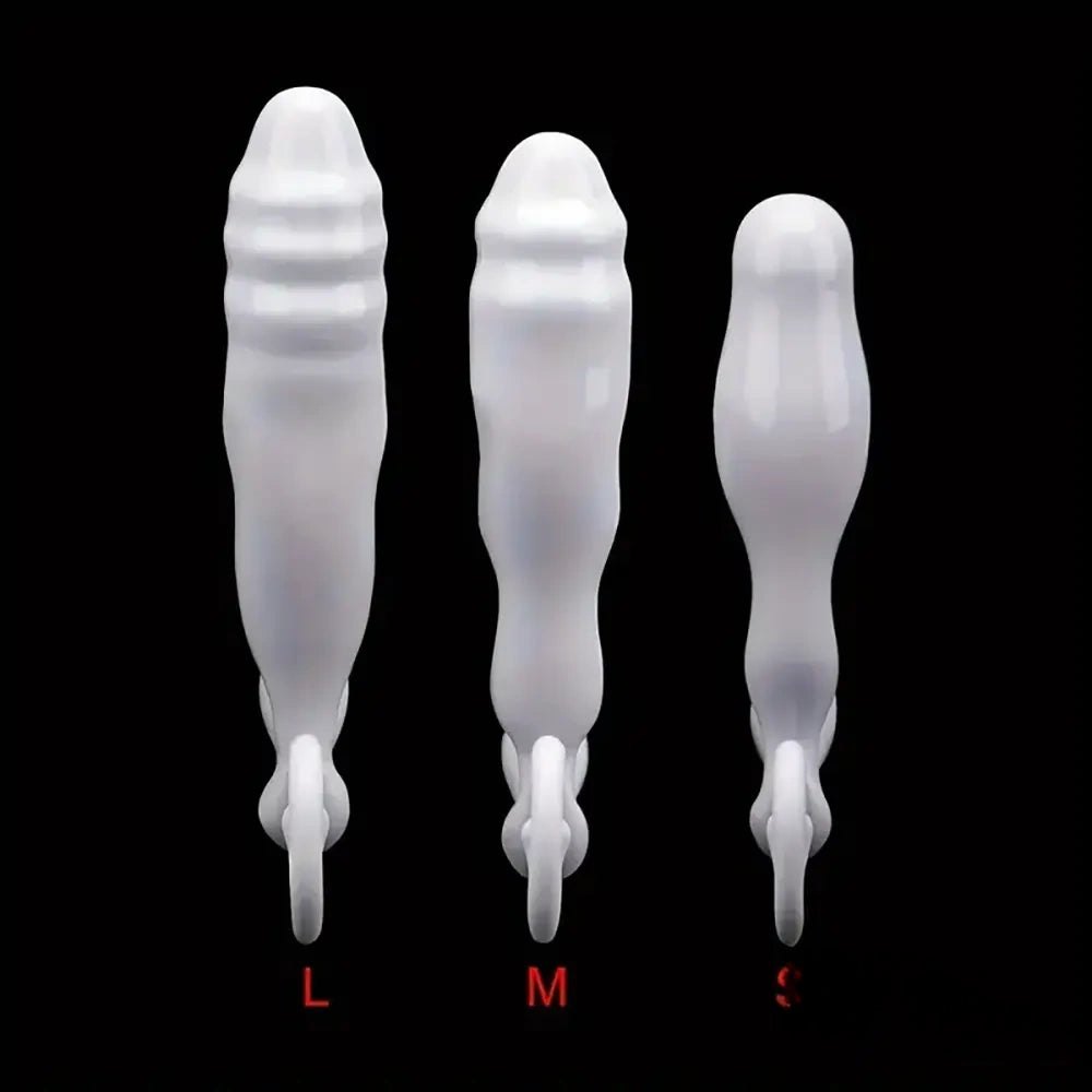 Ribbed Slim TPE Dildo, 3 Sizes - Small Slim Dildo