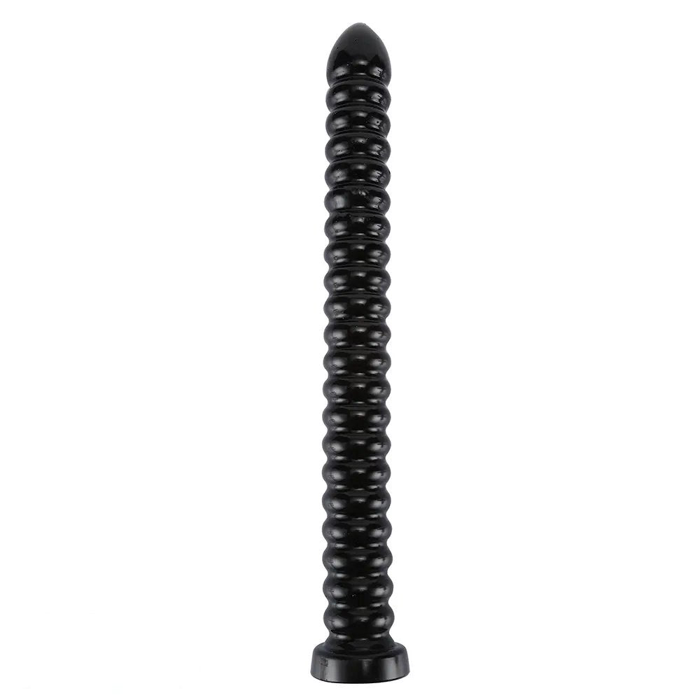 Ribbed Spiral Dildo 18.3in - Realistic Dual Density Dildo