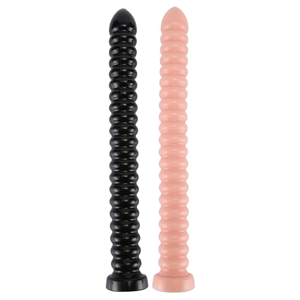 Ribbed Spiral Dildo 18.3in - Realistic Dual Density Dildo