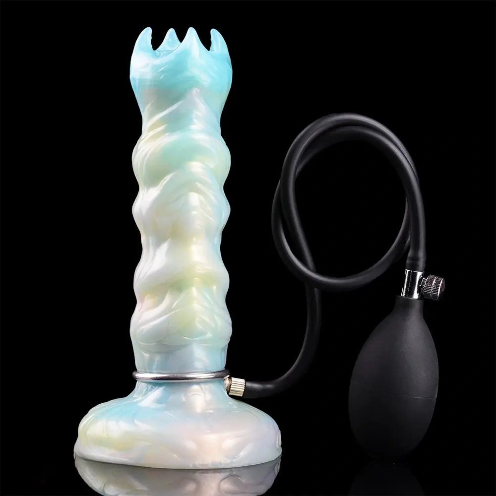 Ribbed Spiral Fantasy Dildo - Iridescent Fantasy Dildo