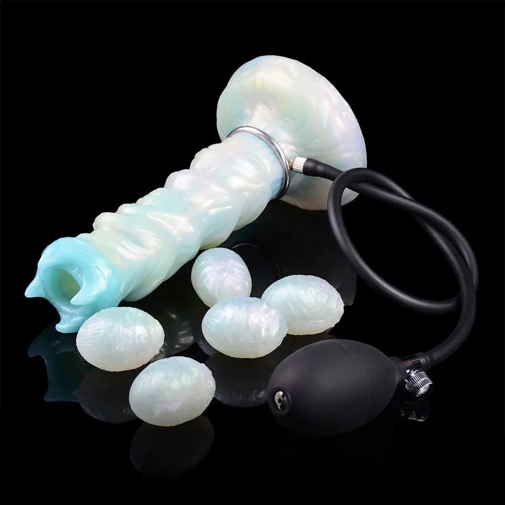 Ribbed Spiral Fantasy Dildo - Iridescent Fantasy Dildo