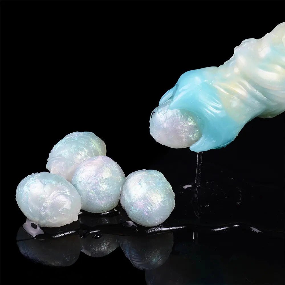 Ribbed Spiral Fantasy Dildo - Iridescent Fantasy Dildo