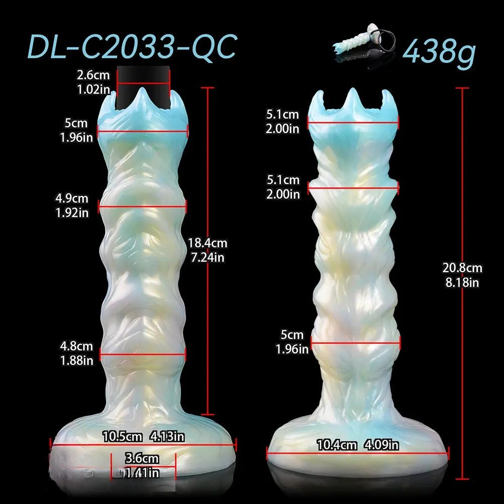 Ribbed Spiral Fantasy Dildo - Iridescent Fantasy Dildo