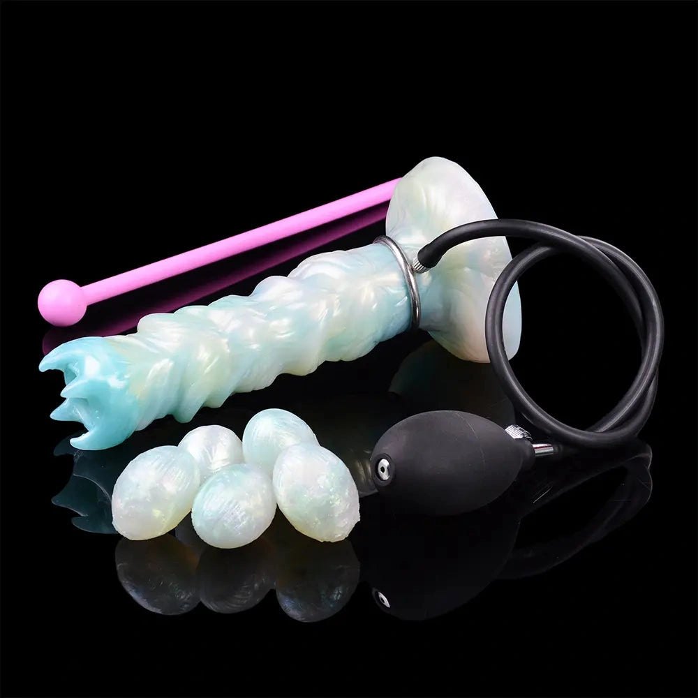 Ribbed Spiral Fantasy Dildo - Iridescent Fantasy Dildo