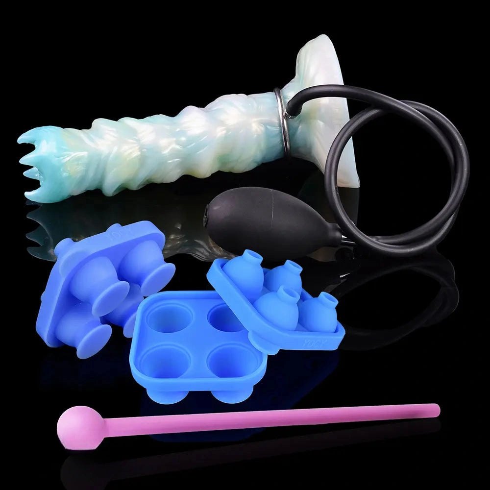 Ribbed Spiral Fantasy Dildo - Iridescent Fantasy Dildo