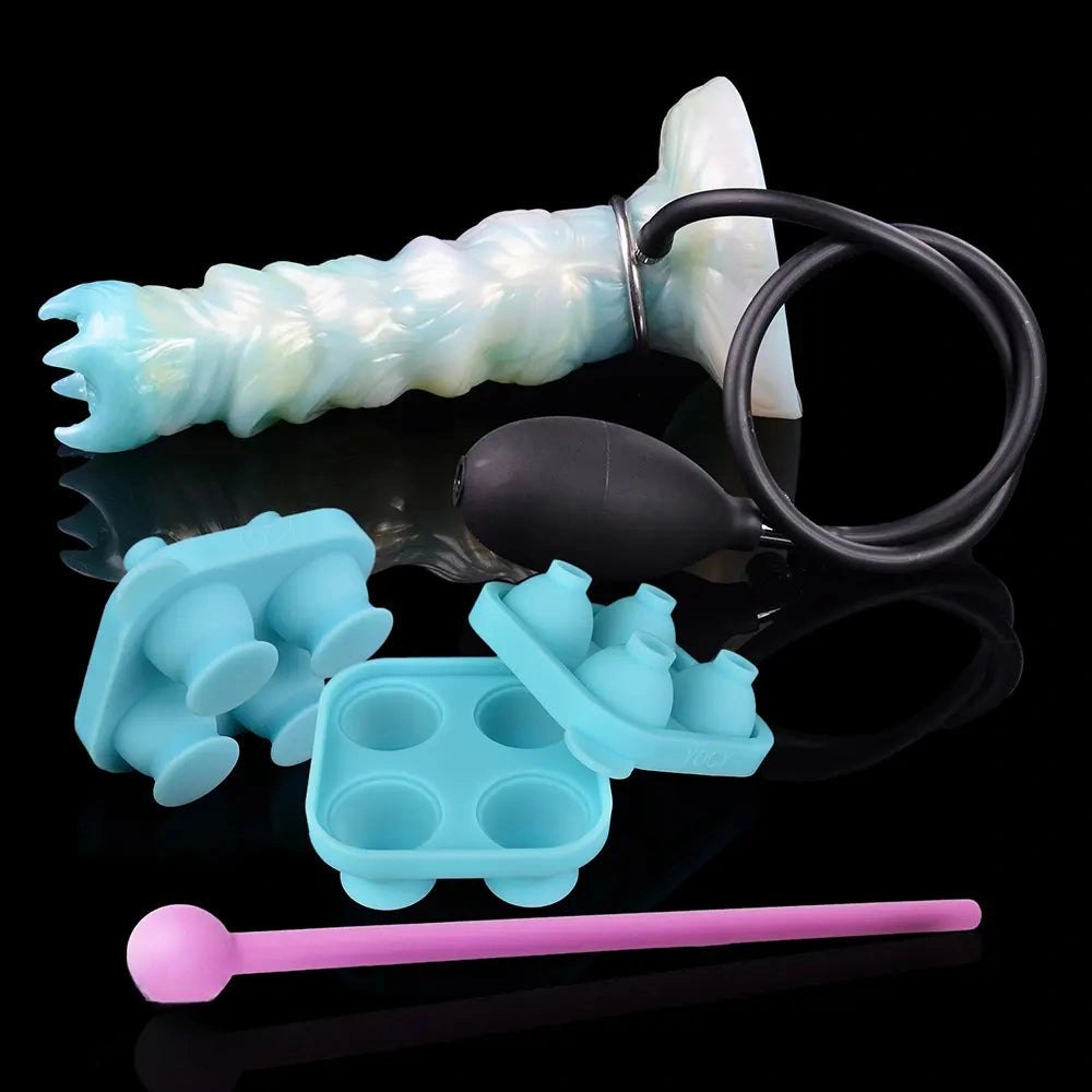 Ribbed Spiral Fantasy Dildo - Iridescent Fantasy Dildo