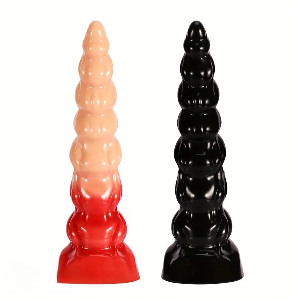 Ribbed Spiral Anal Dildo - Textured PVC Anal Play Dildo