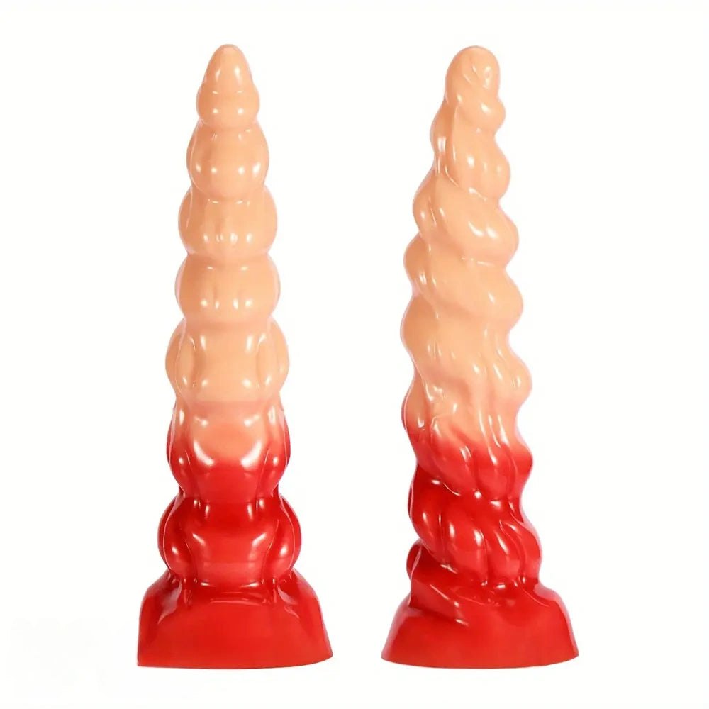 Ribbed Spiral Anal Dildo - Textured PVC Anal Play Dildo