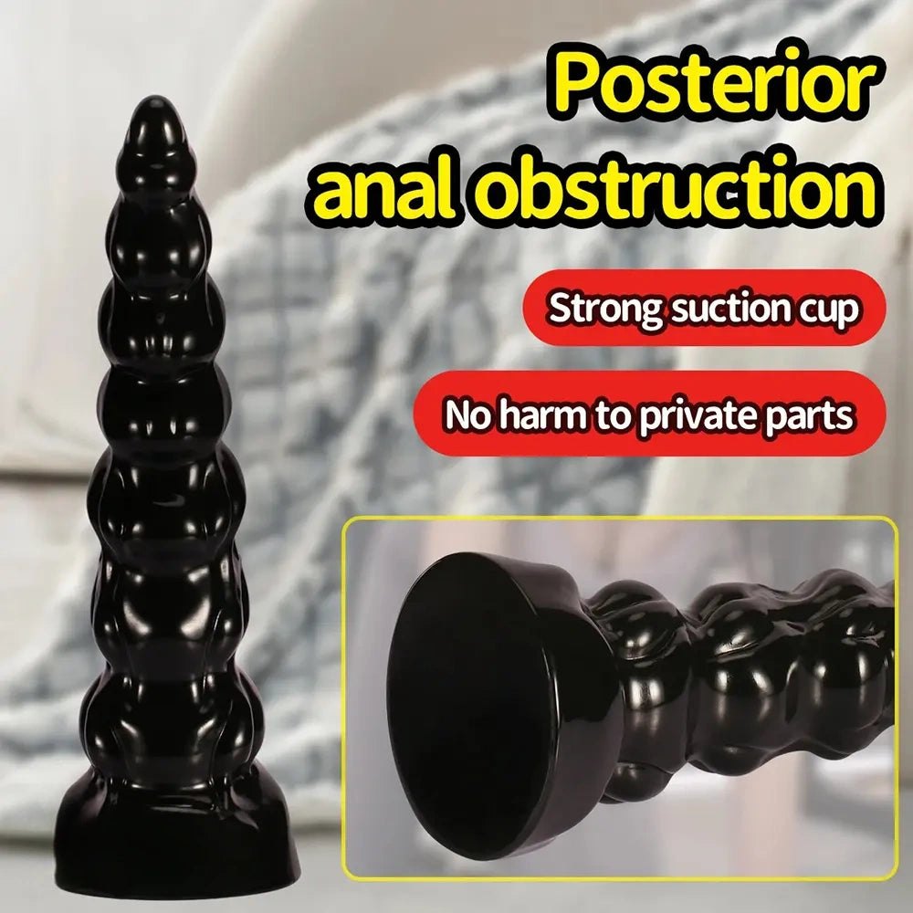 Ribbed Spiral Anal Dildo - Textured PVC Anal Play Dildo
