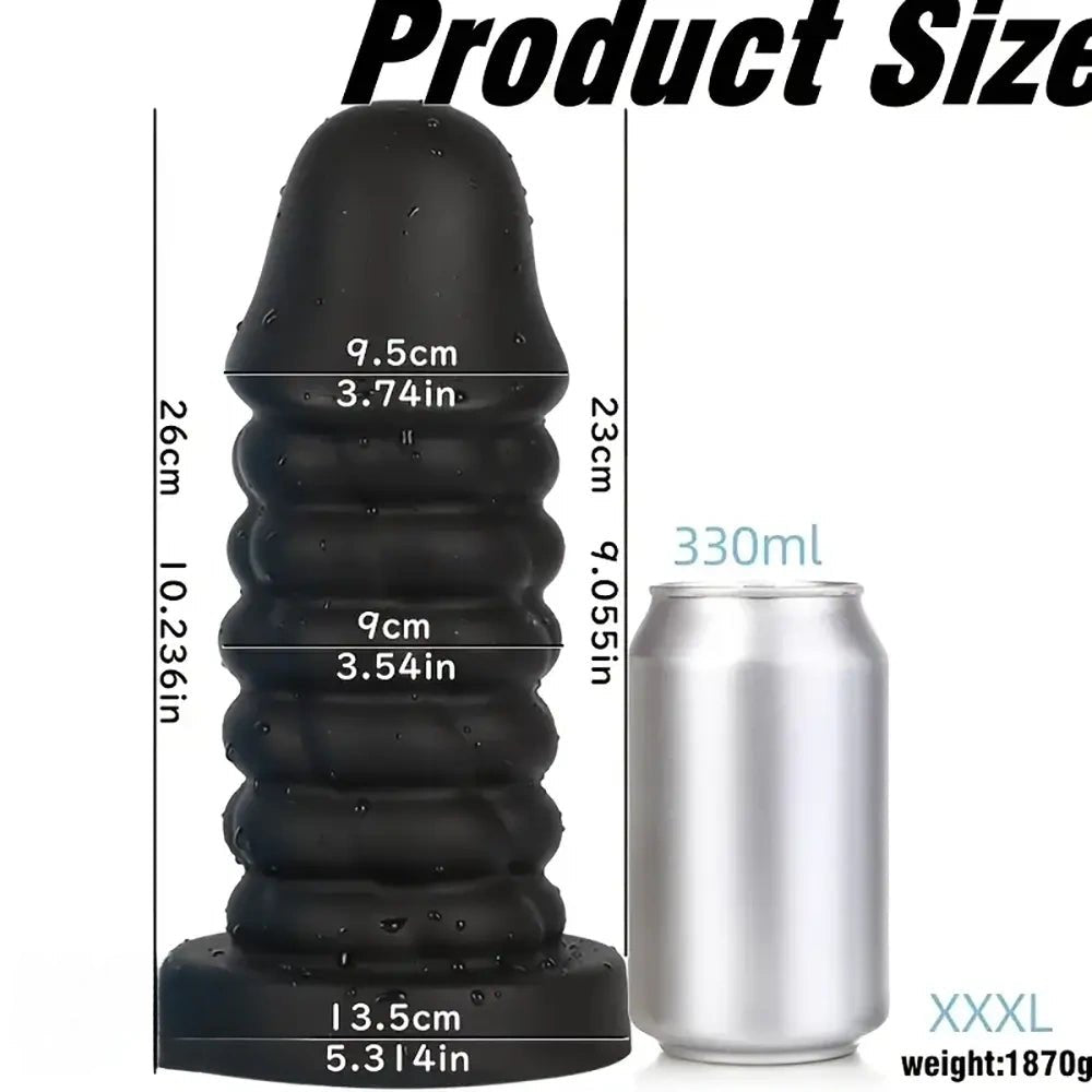 Ribbed Spiral Thick Dildo - Giant Silicone Dildo
