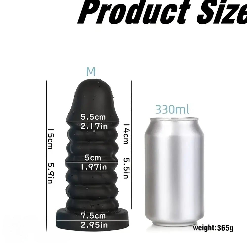 Ribbed Spiral Thick Dildo - Giant Silicone Dildo