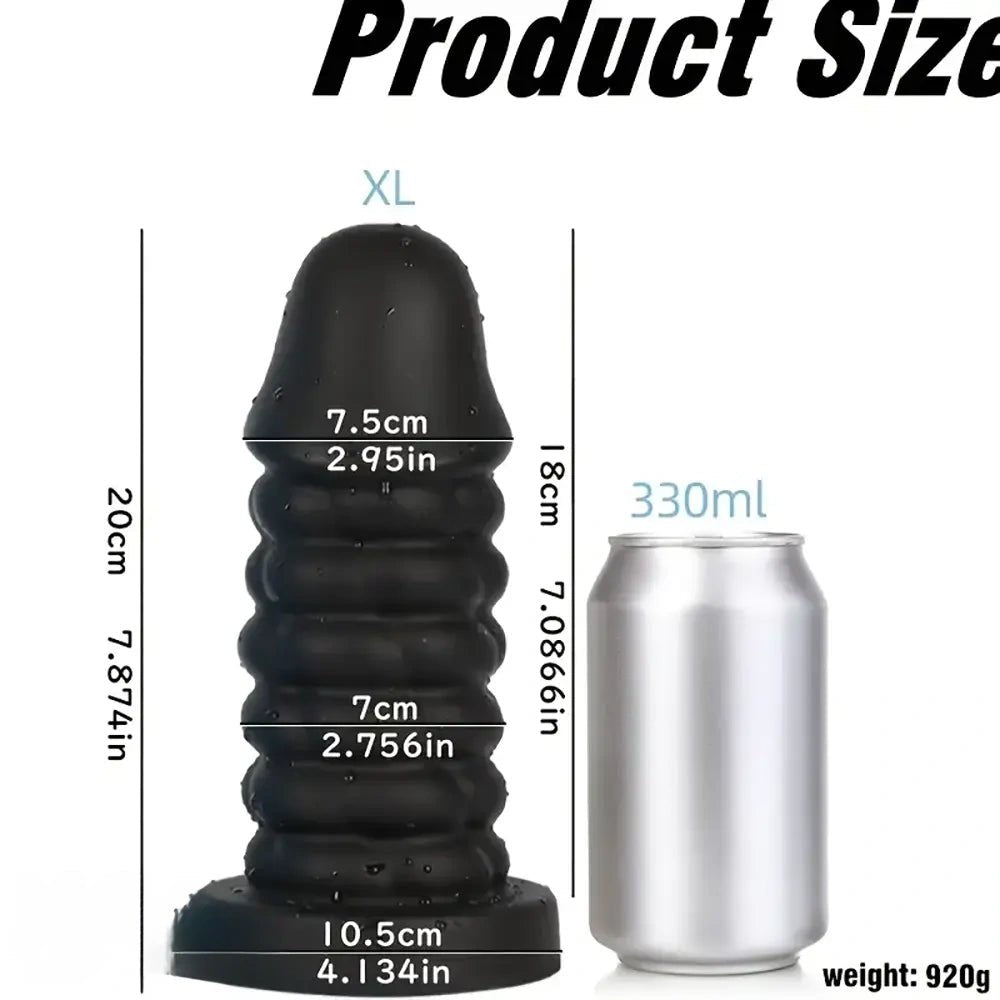 Ribbed Spiral Thick Dildo - Giant Silicone Dildo
