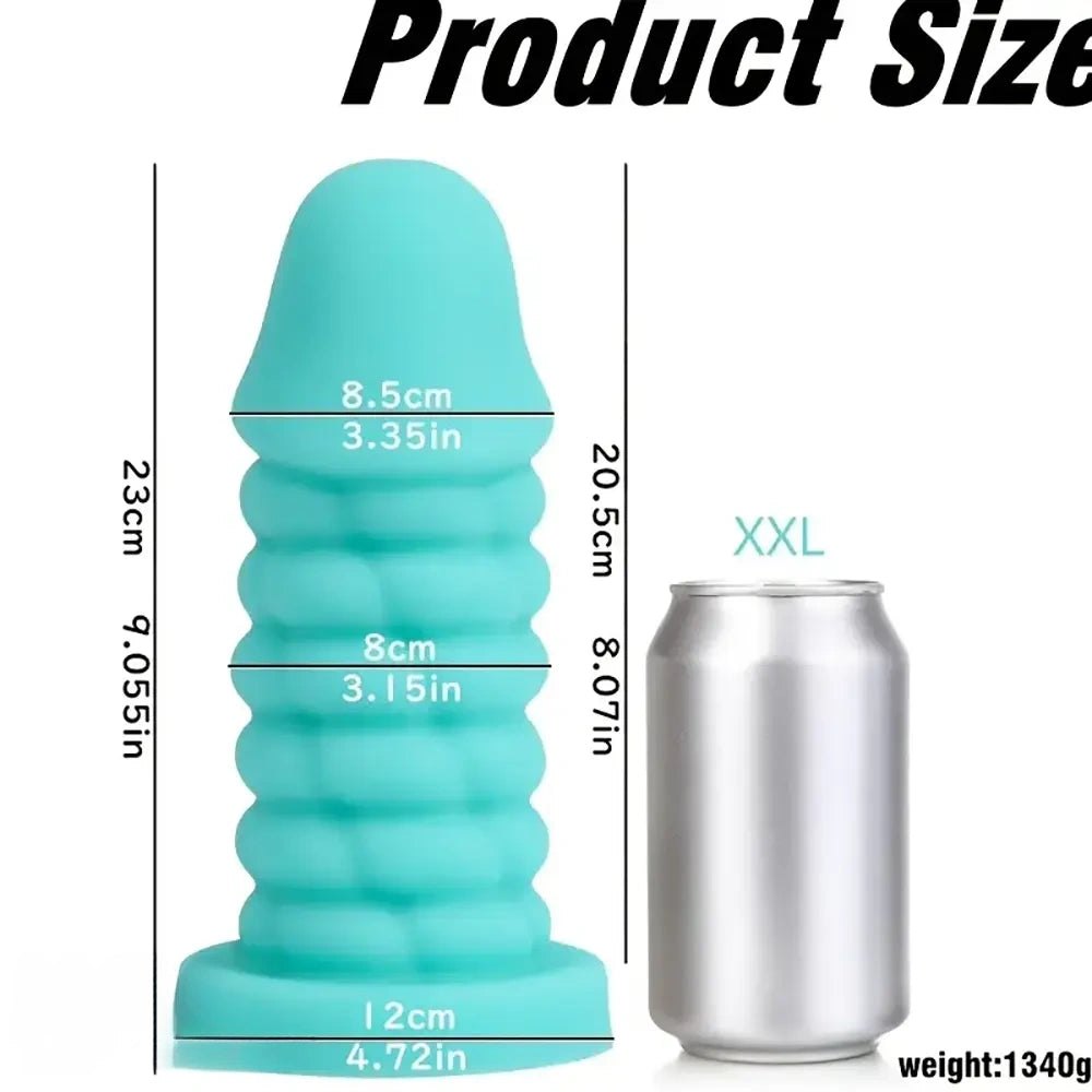 Ribbed Spiral Thick Dildo - Giant Silicone Dildo