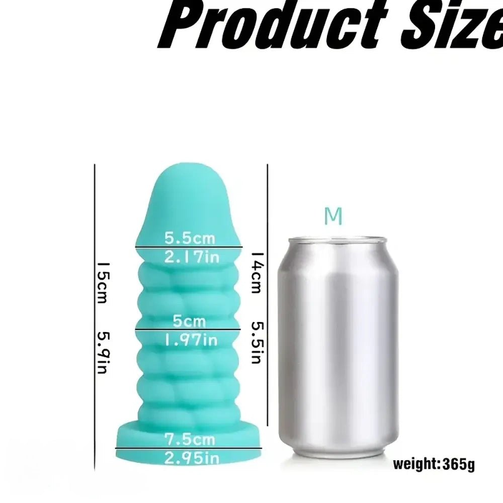 Ribbed Spiral Thick Dildo - Giant Silicone Dildo