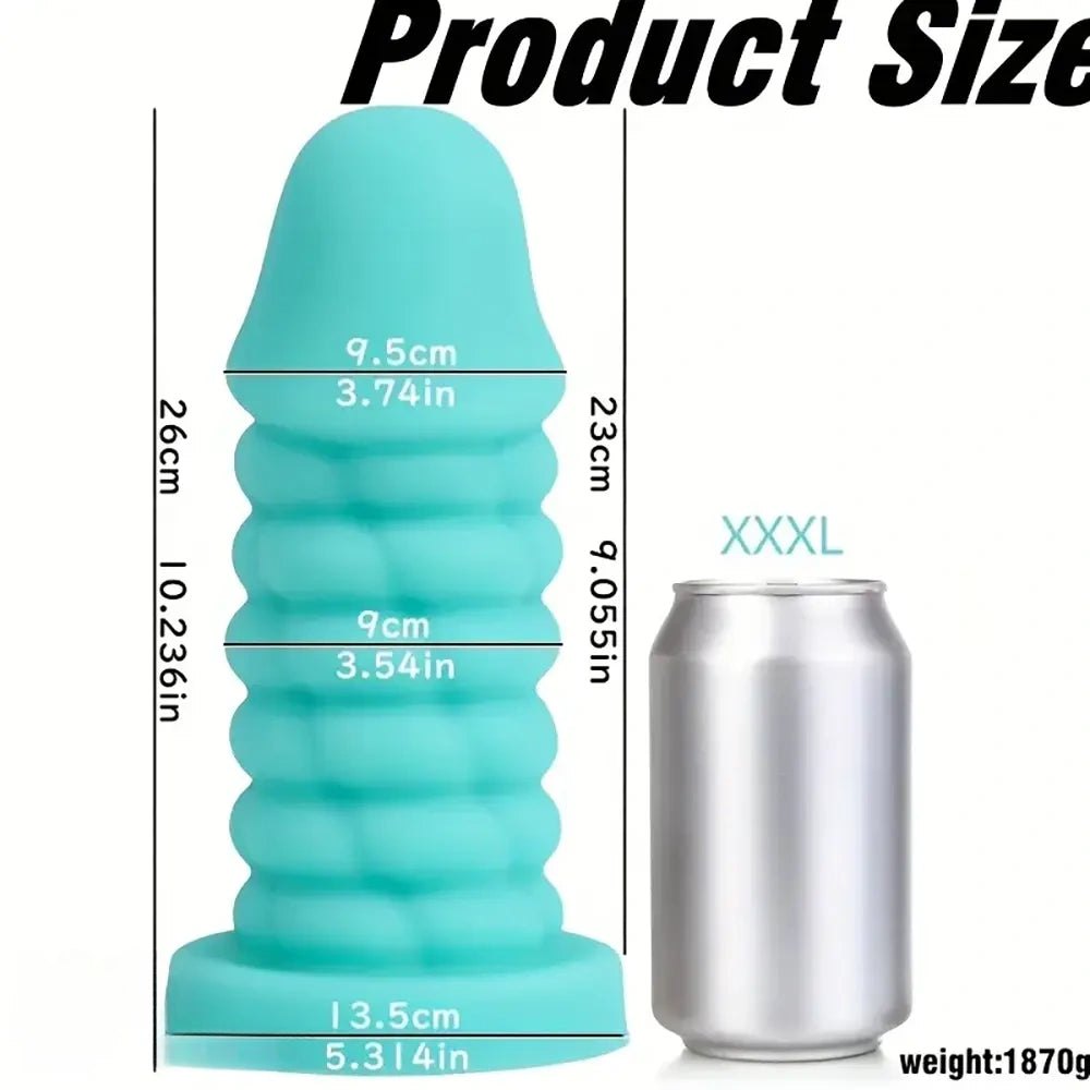 Ribbed Spiral Thick Dildo - Giant Silicone Dildo