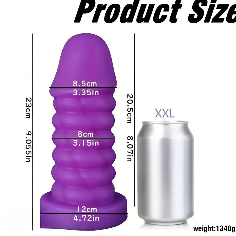 Ribbed Spiral Thick Dildo - Giant Silicone Dildo