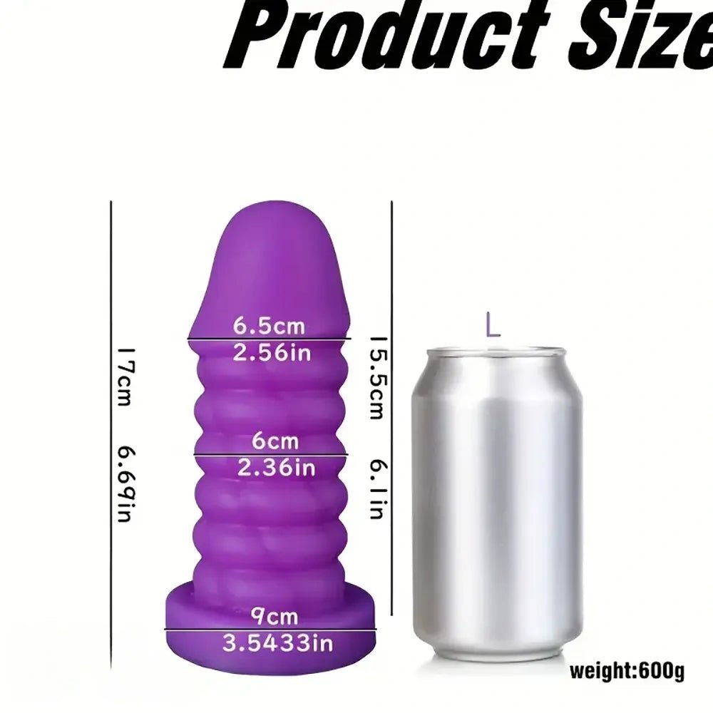 Ribbed Spiral Thick Dildo - Giant Silicone Dildo