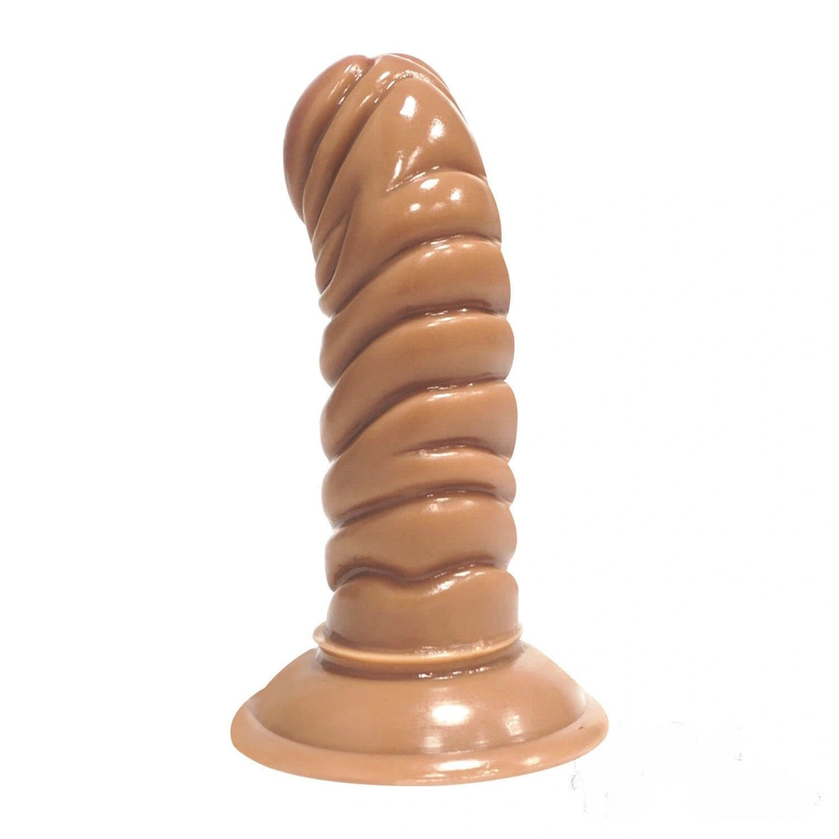 Ribbed Suction Cup Dildo, 4 Colors - Realistic PVC Dildo