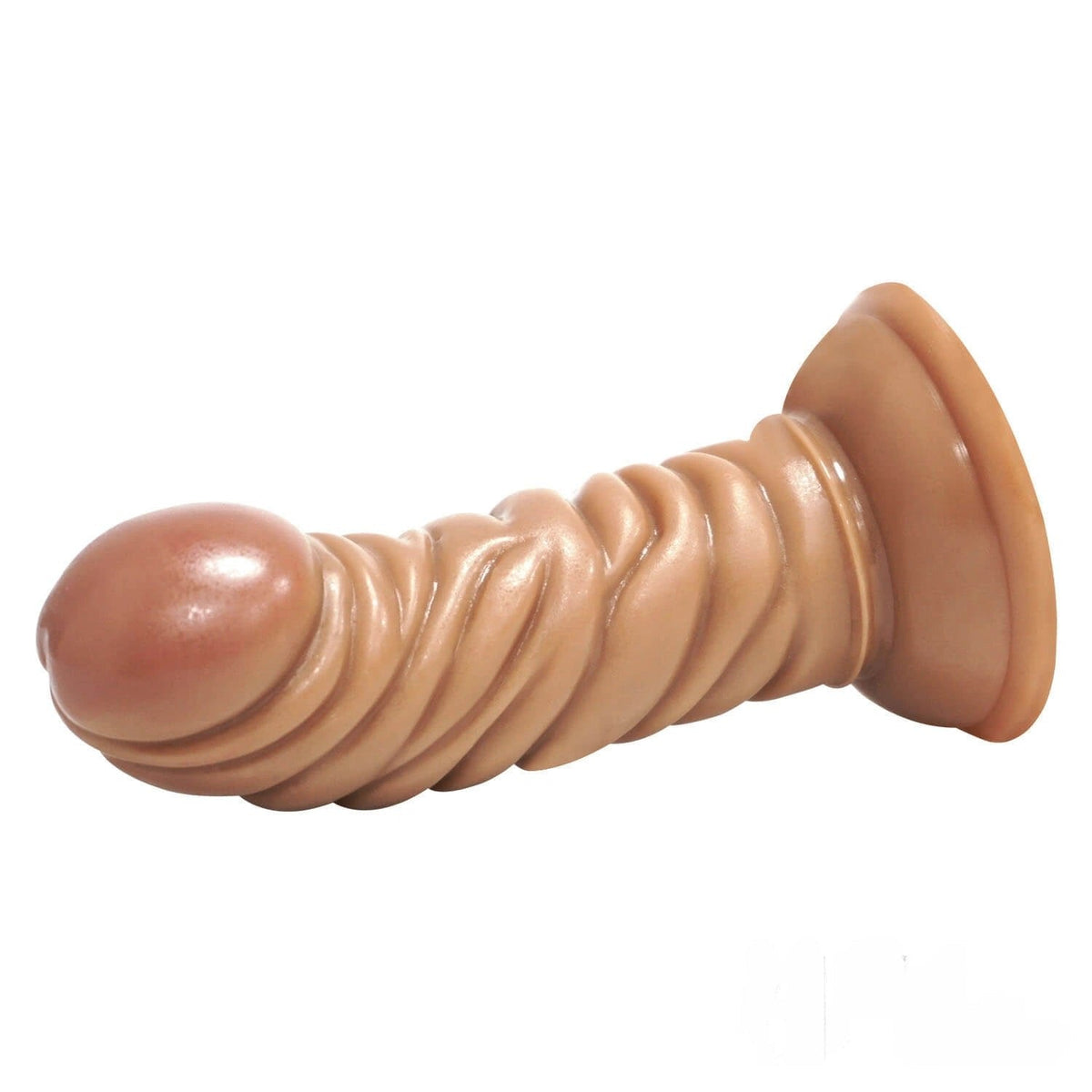 Ribbed Suction Cup Dildo, 4 Colors - Realistic PVC Dildo