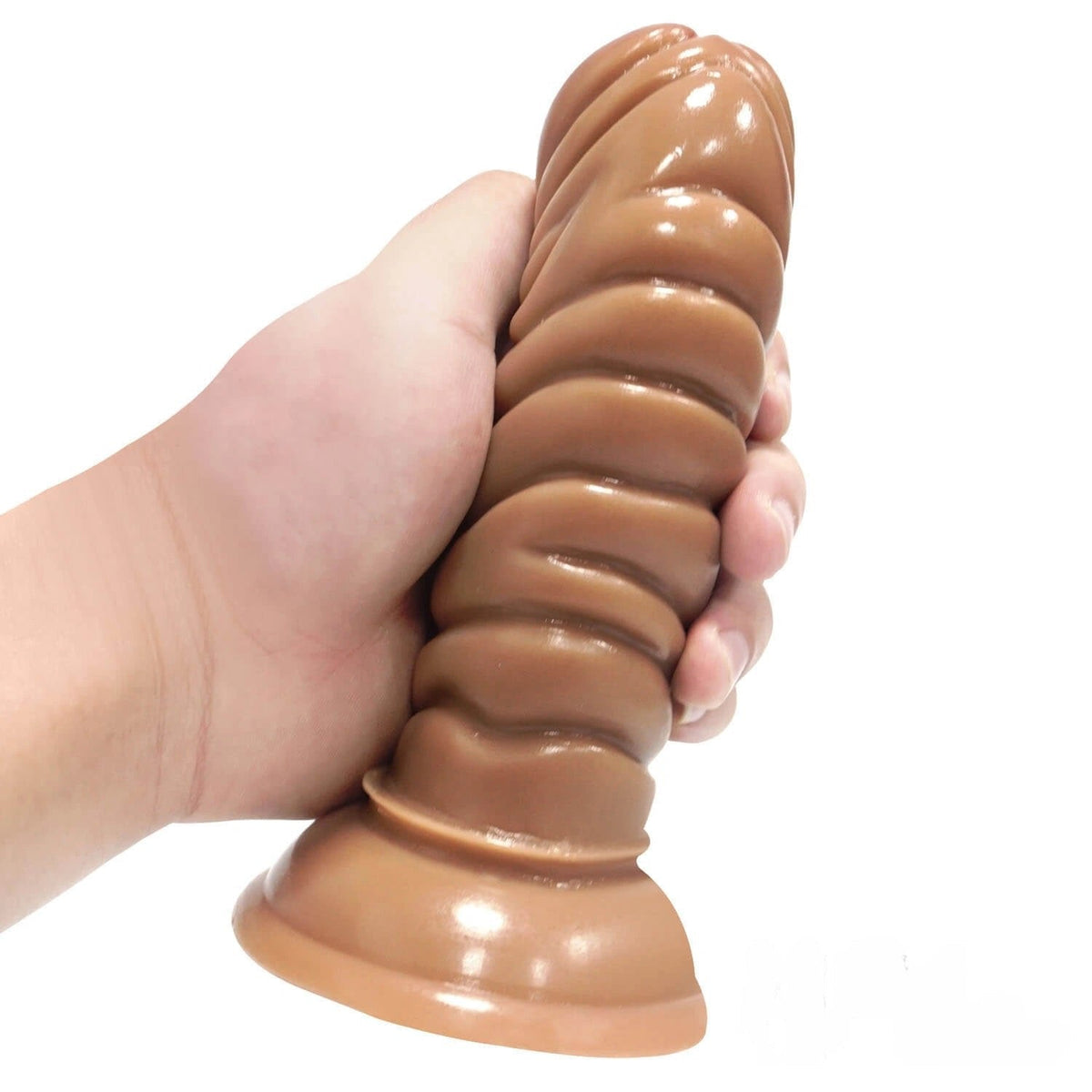 Ribbed Suction Cup Dildo, 4 Colors - Realistic PVC Dildo