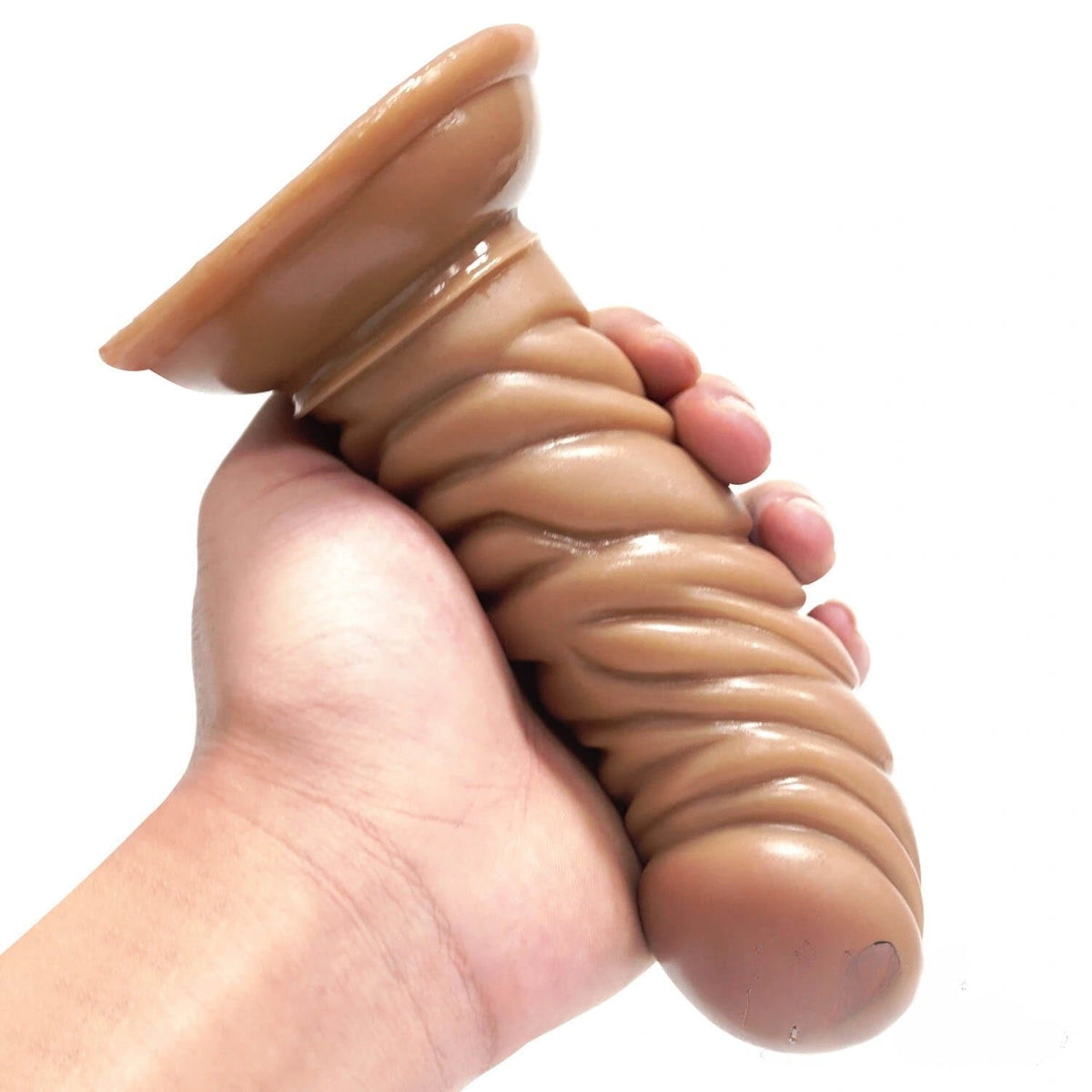 Ribbed Suction Cup Dildo, 4 Colors - Realistic PVC Dildo