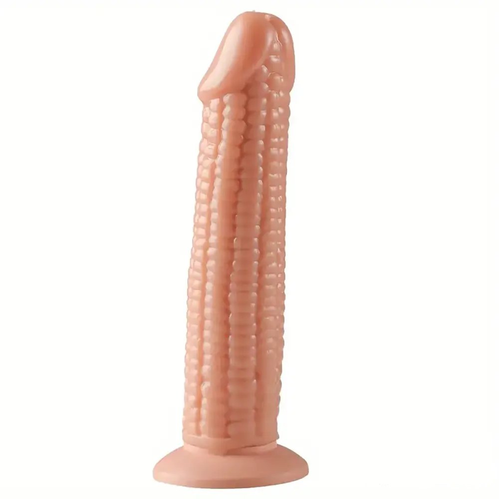 Ribbed Suction Cup Dildo - Realistic PVC Dildo, 7 in