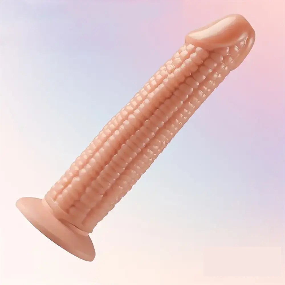 Ribbed Suction Cup Dildo - Realistic PVC Dildo, 7 in