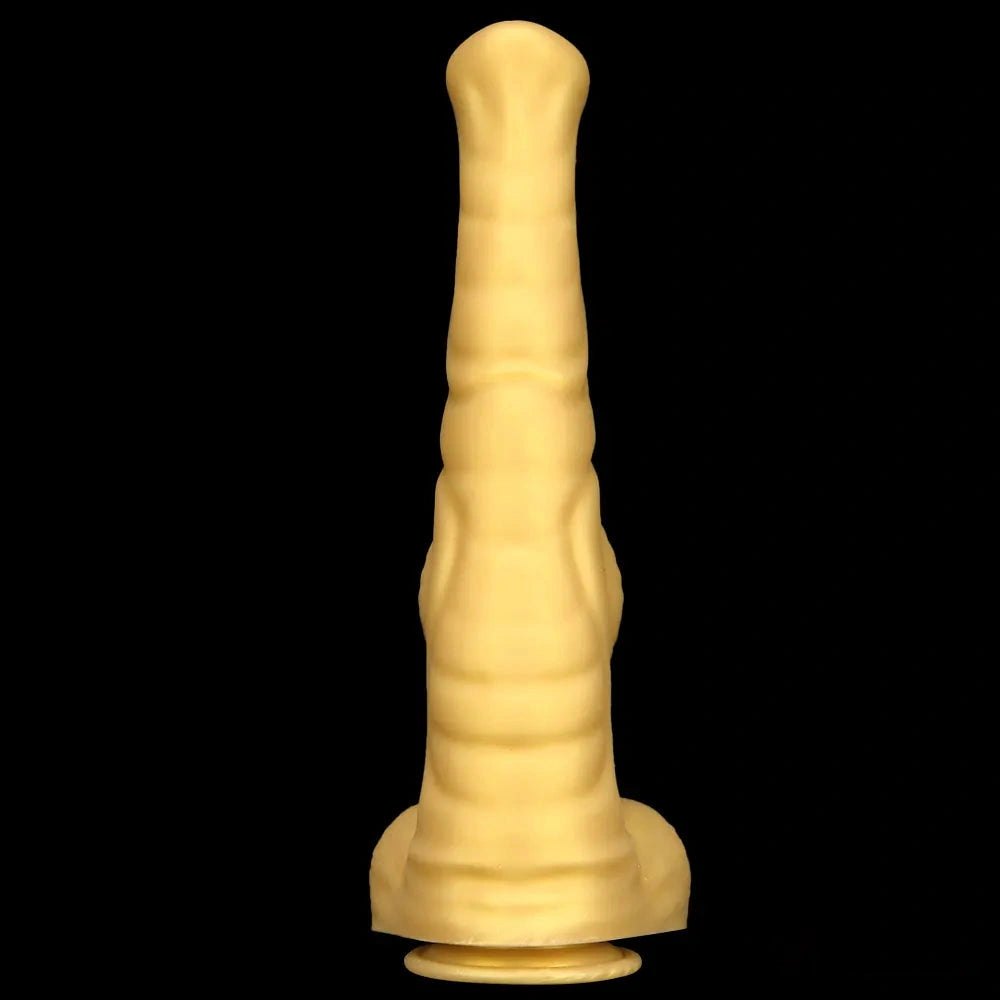 Ribbed Tapered Large Animal Dildo - Knotted Dildo