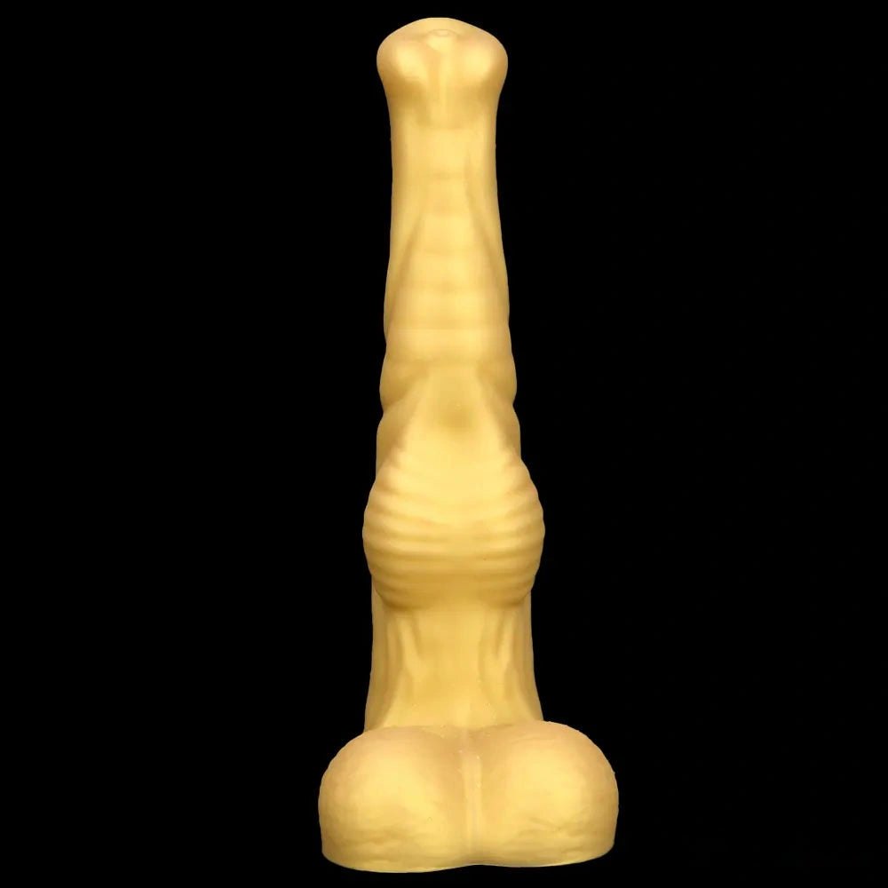 Ribbed Tapered Large Animal Dildo - Knotted Dildo