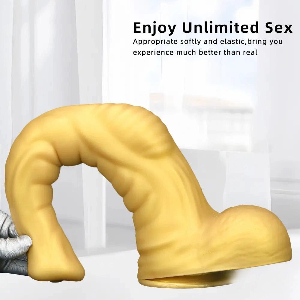 Ribbed Tapered Large Animal Dildo - Knotted Dildo
