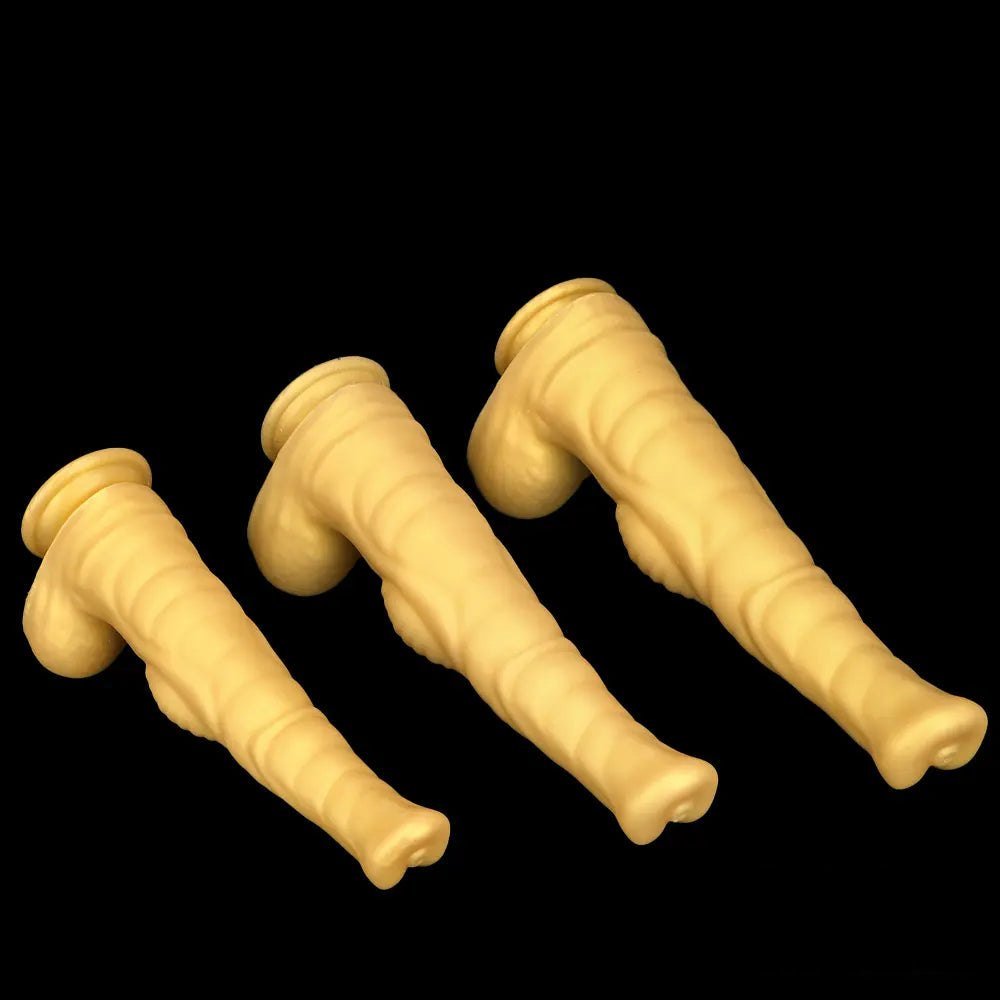 Ribbed Tapered Large Animal Dildo - Knotted Dildo