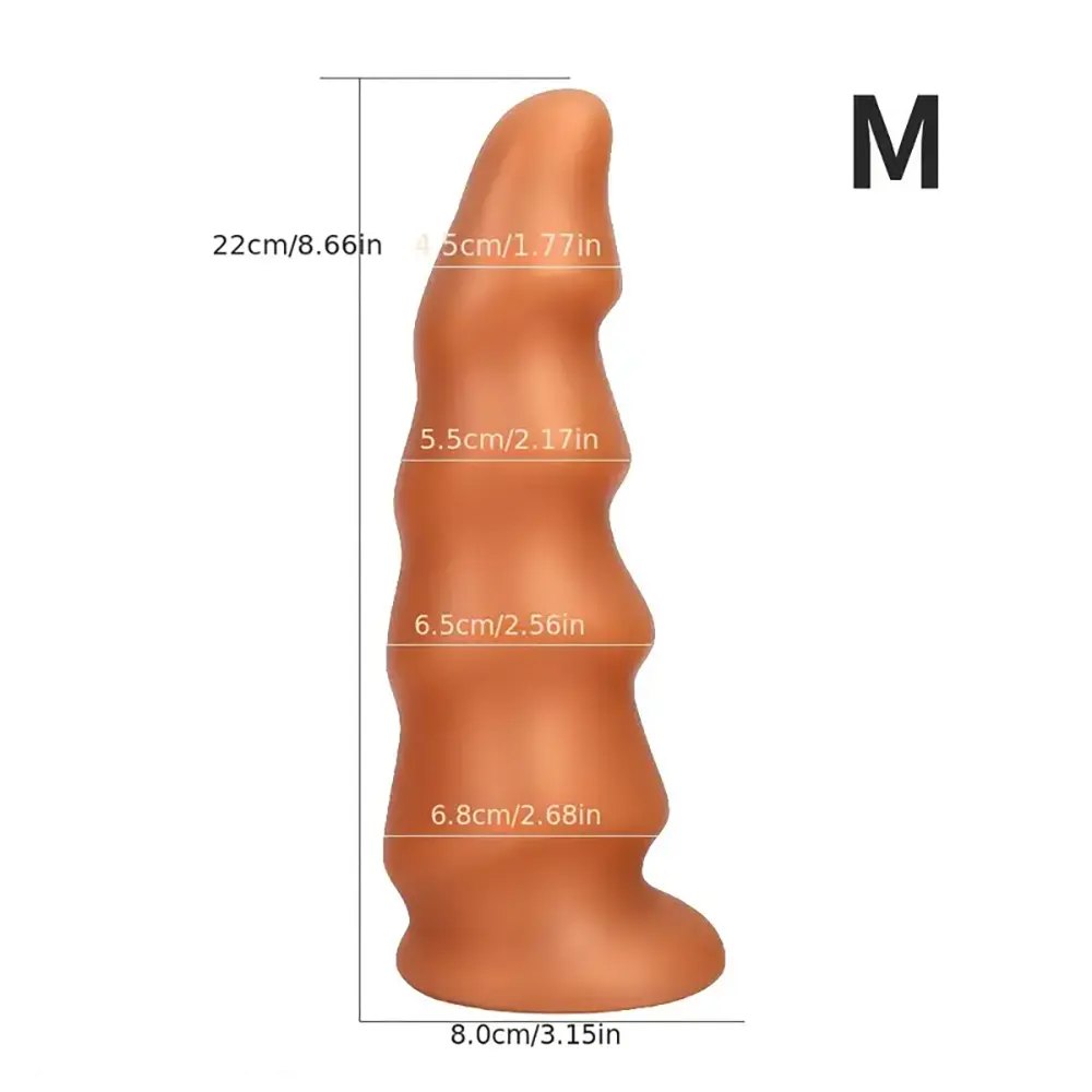 Ribbed Tapered PVC Anal Dildo - S/M/L Ribbed Anal Dildo