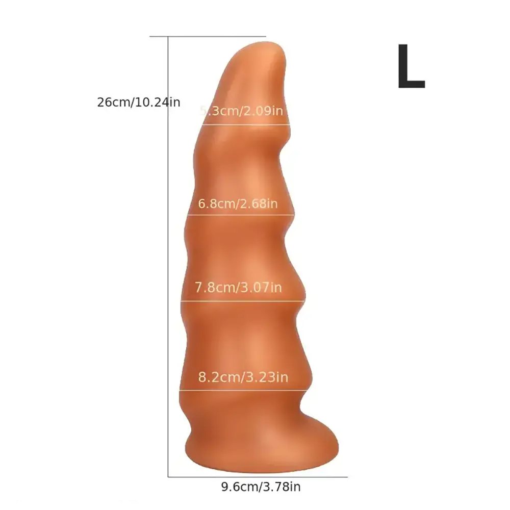 Ribbed Tapered PVC Anal Dildo - S/M/L Ribbed Anal Dildo
