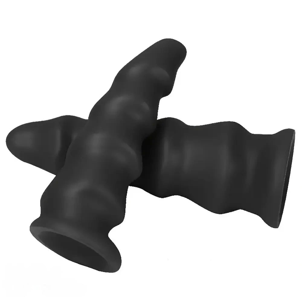 Ribbed Tapered PVC Anal Dildo - S/M/L Ribbed Anal Dildo