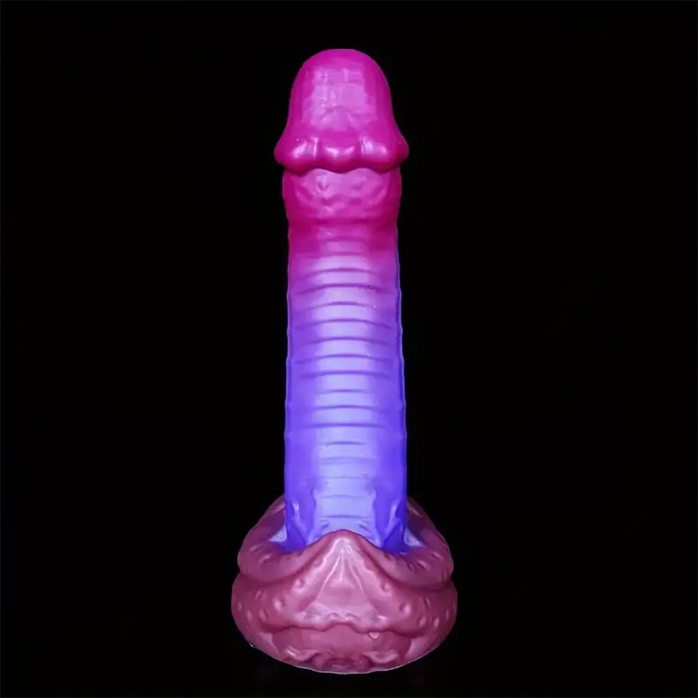 Ribbed Tentacle Fantasy Dildo - Pink Purple Gradient