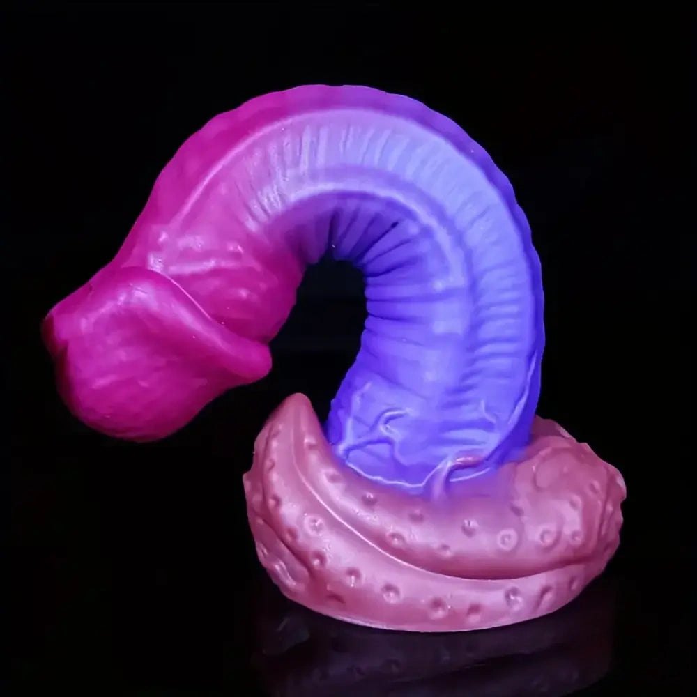 Ribbed Tentacle Fantasy Dildo - Pink Purple Gradient