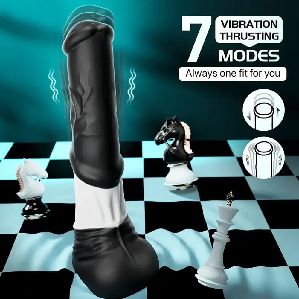 Ribbed Textured Black Dildo - Silicone Realistic Dildo