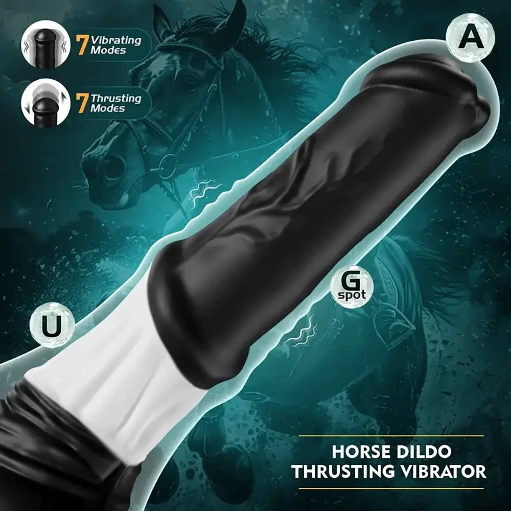 Ribbed Textured Black Dildo - Silicone Realistic Dildo