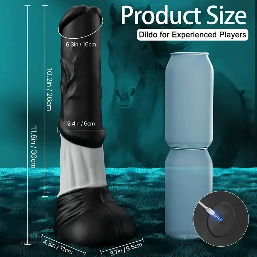 Ribbed Textured Black Dildo - Silicone Realistic Dildo