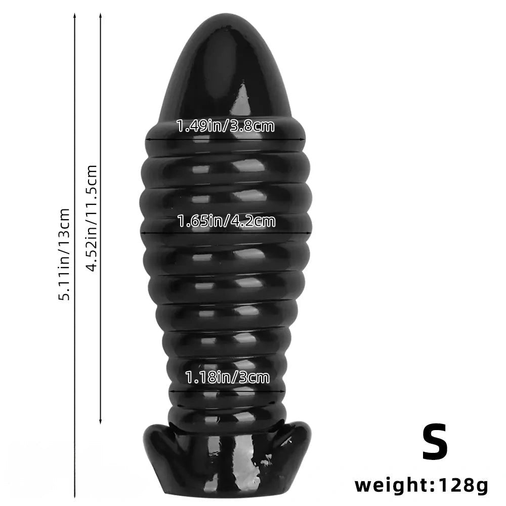 Ribbed Fantasy Dildo 3 Sizes - Textured Big Dildo in PVC