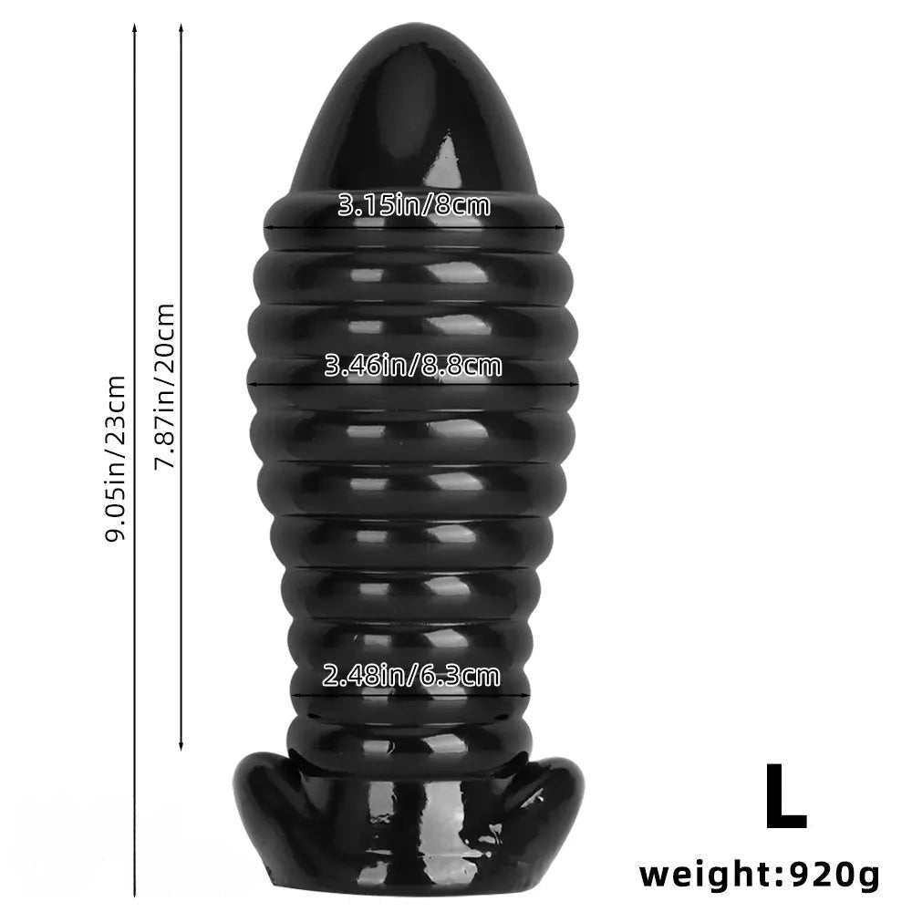 Ribbed Fantasy Dildo 3 Sizes - Textured Big Dildo in PVC