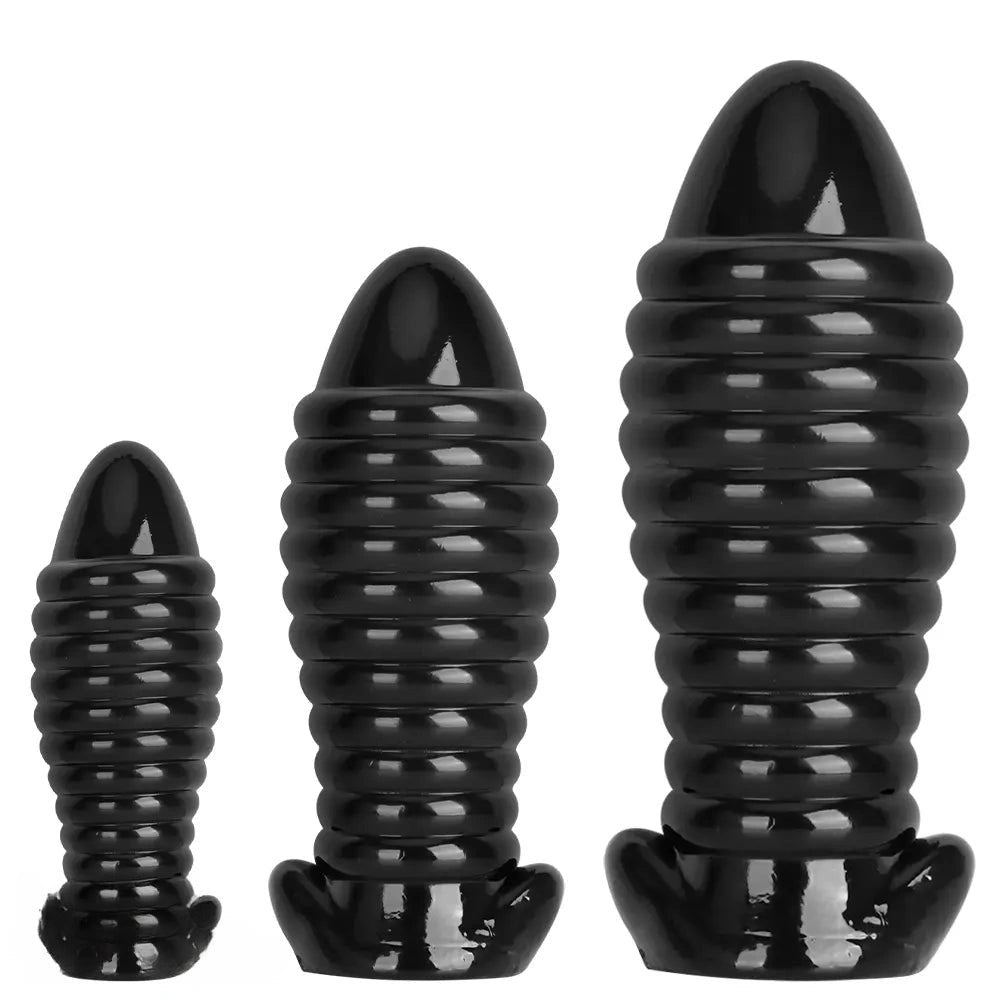 Ribbed Fantasy Dildo 3 Sizes - Textured Big Dildo in PVC