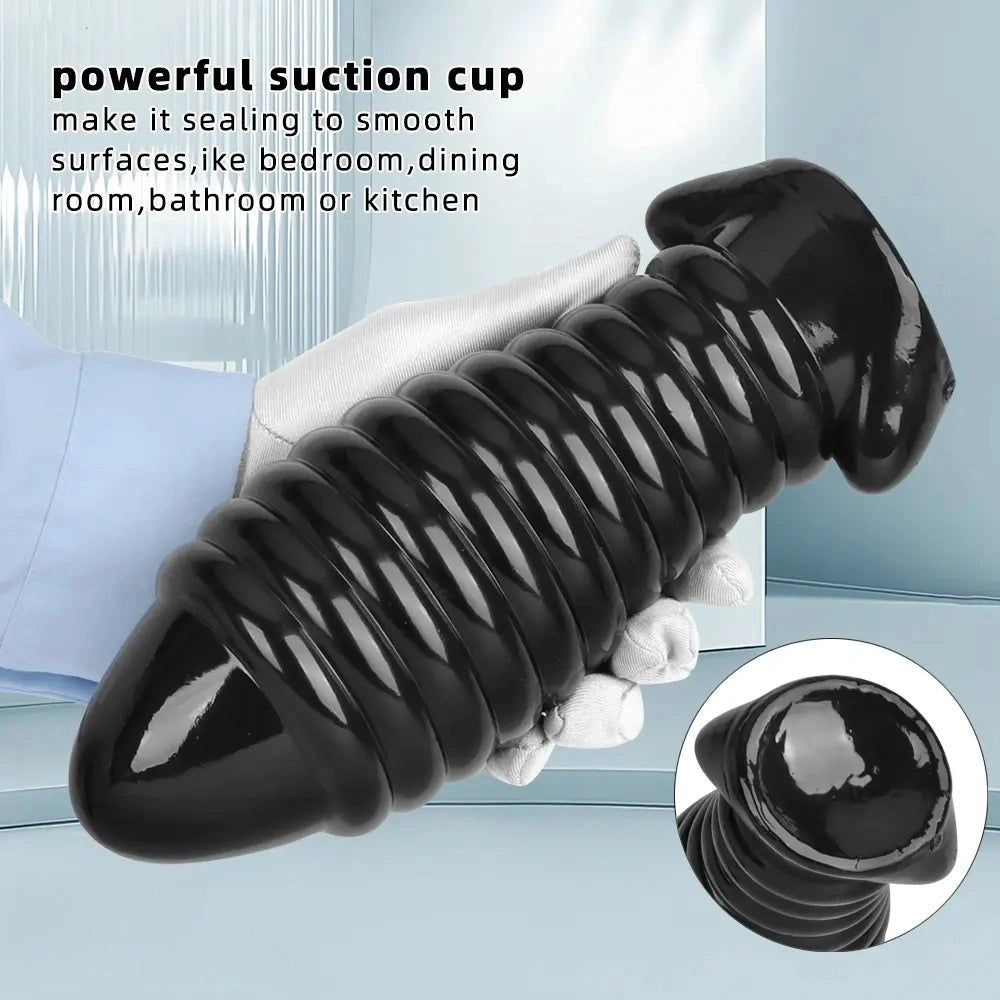 Ribbed Fantasy Dildo 3 Sizes - Textured Big Dildo in PVC