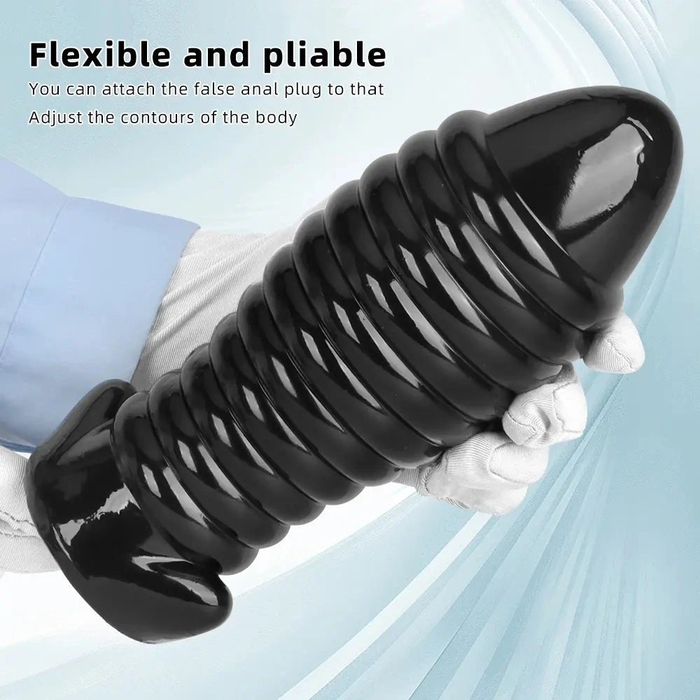 Ribbed Fantasy Dildo 3 Sizes - Textured Big Dildo in PVC