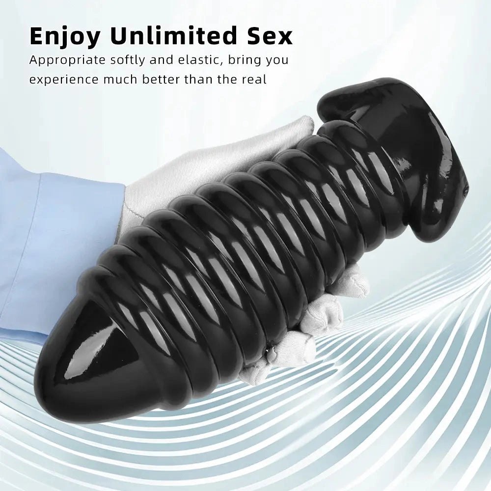 Ribbed Fantasy Dildo 3 Sizes - Textured Big Dildo in PVC