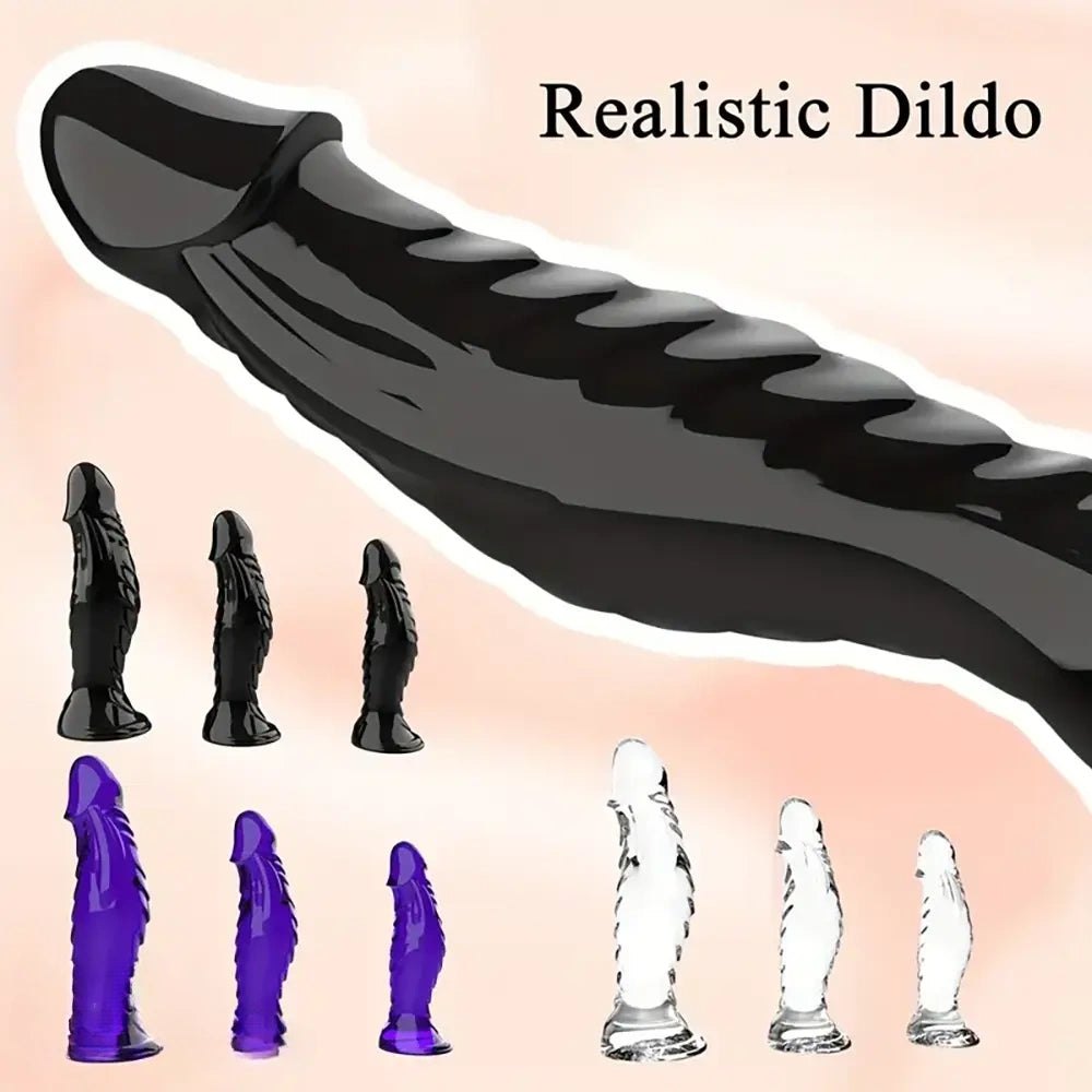 Ribbed Anal Play Dildo - Textured PVC Anal Dildo