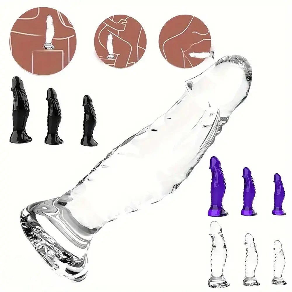 Ribbed Anal Play Dildo - Textured PVC Anal Dildo