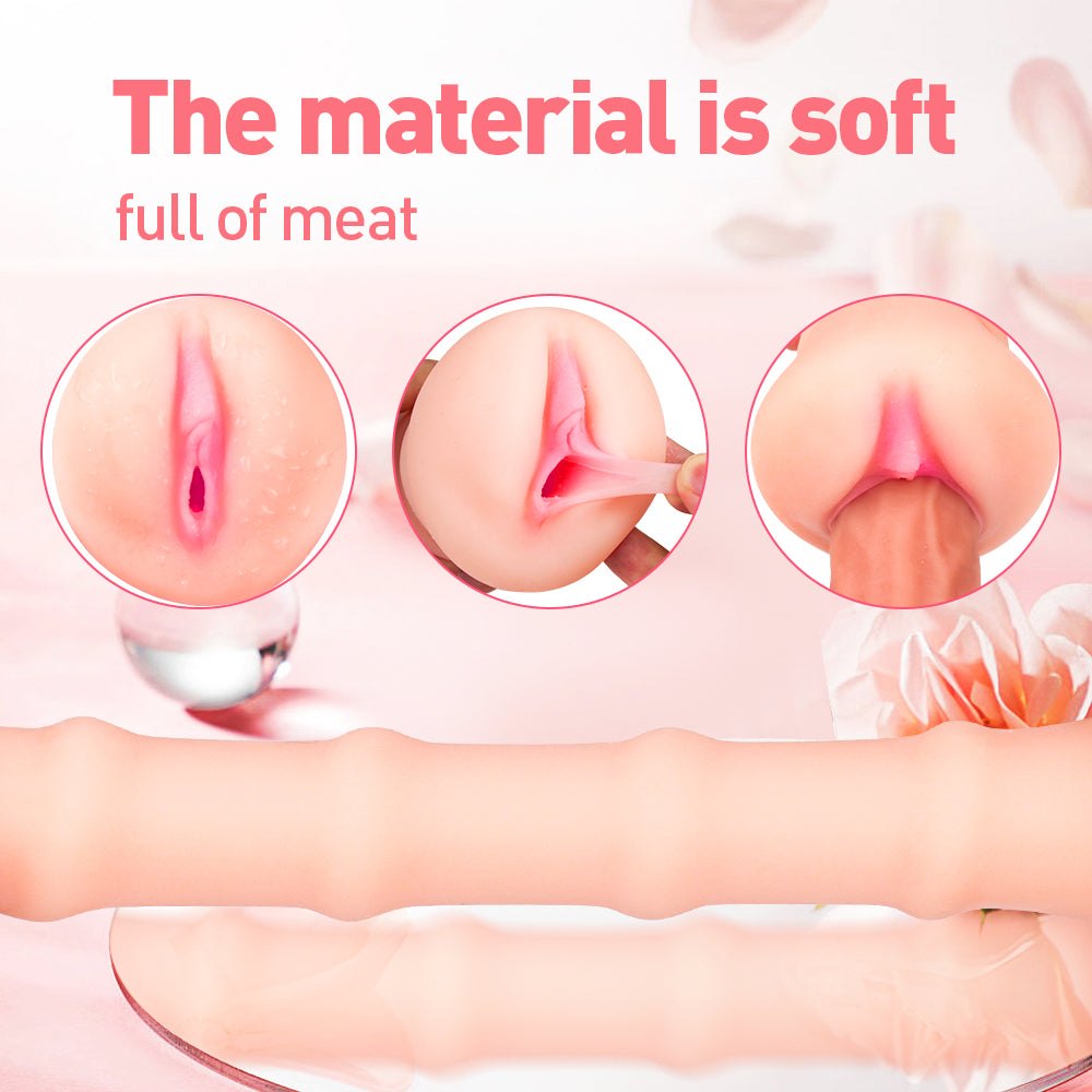 Ribbed TPE Pocket Pussy Stroker - Realistic Vagina Masturbator
