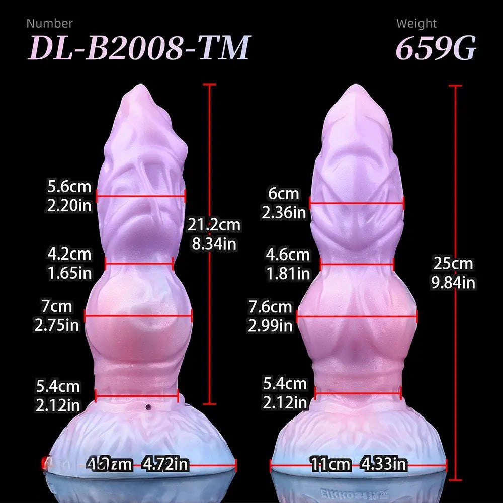 Ridged Alien Fantasy Dildo 9.8in - Silicone Suction Cup Dildo