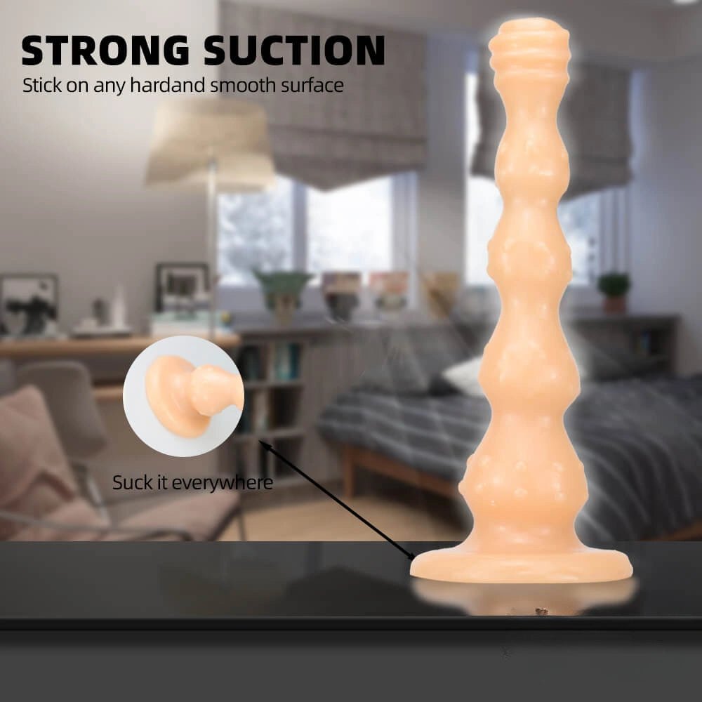 Ridged Beaded PVC Anal Dildo - Big Dildo Pick